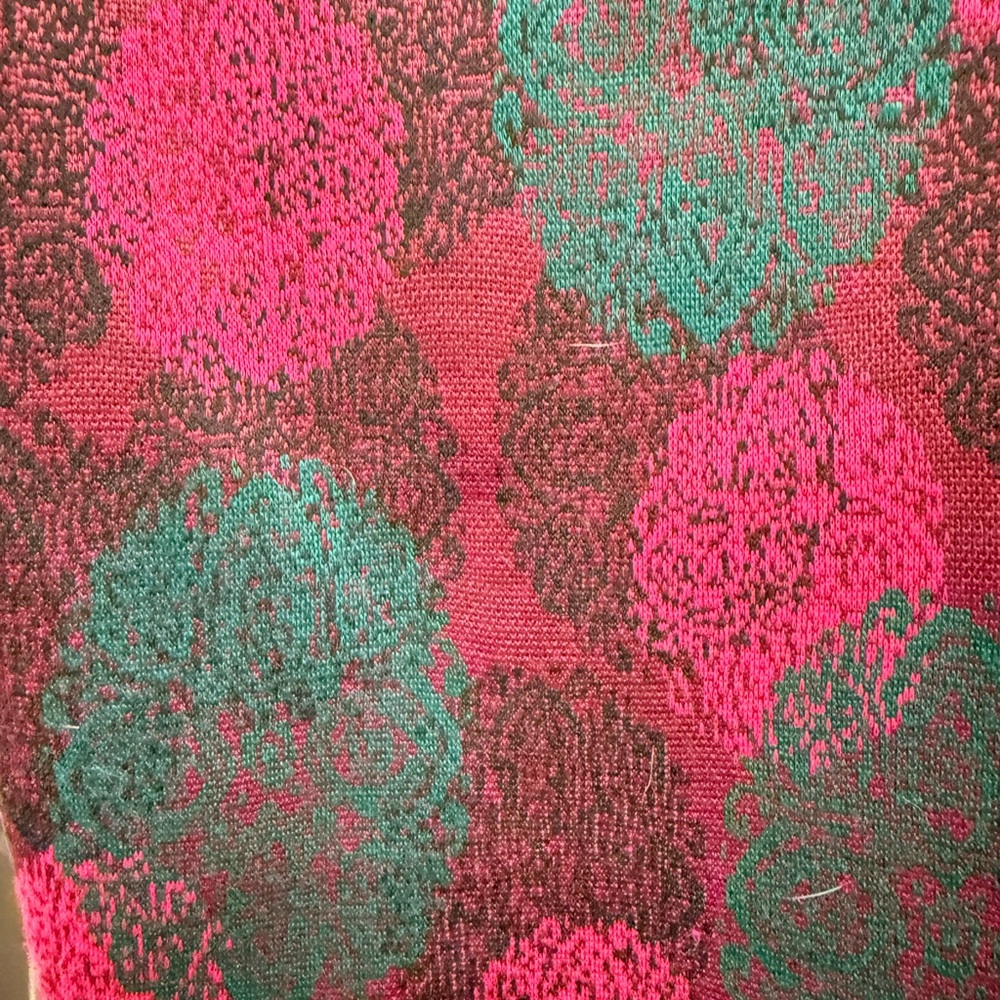 LuLaRoe Pink and Green Cassie pencil skirt - Picture 2 of 3